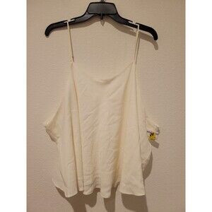 NWT Abound Camisole Cami Lined Blouse Top Ivory/White With Strap Women Plus 4X